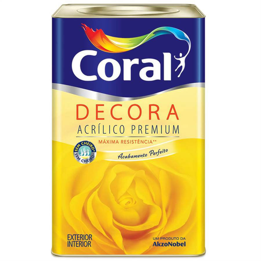 Encontraproduto.com.br - Tinta Acrílica Premium Decora Matte Acabamento Fosco Palha Interior E Exterior 18 Litros Coral
