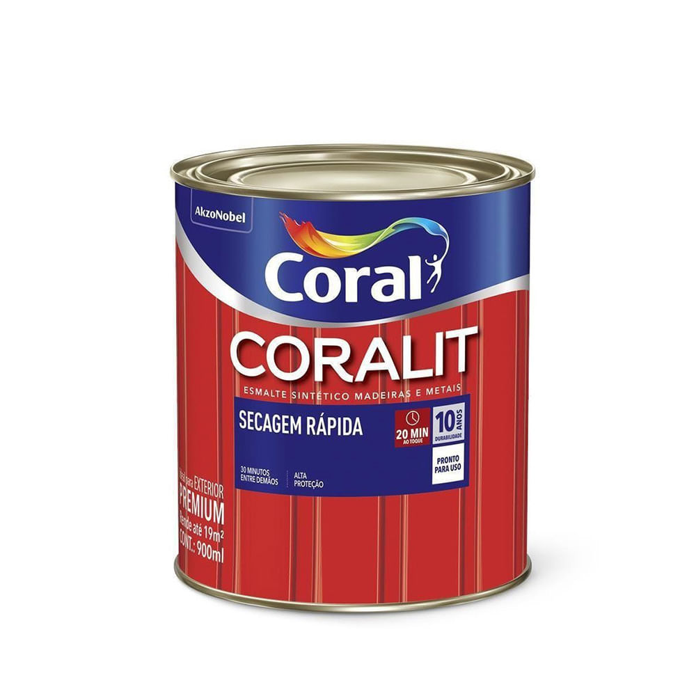 Encontraproduto.com.br - Esmalte Coral Coralit Secagem Rápida Acetinado 900ml - Coral