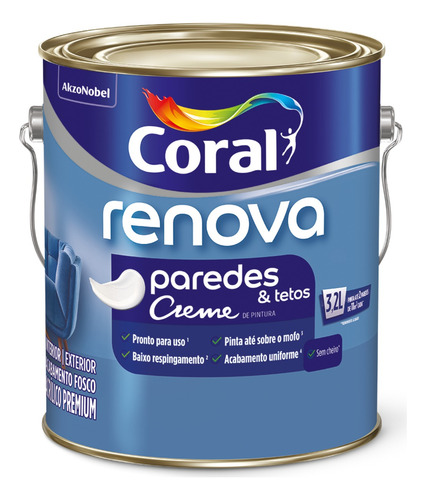 Tinta Renova Fosco Branco Gelo 3.2l Coral