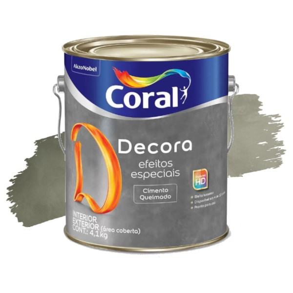 Encontraproduto.com.br - Decora Efeitos Especiais Cimento Queimado Coral 4,1kg