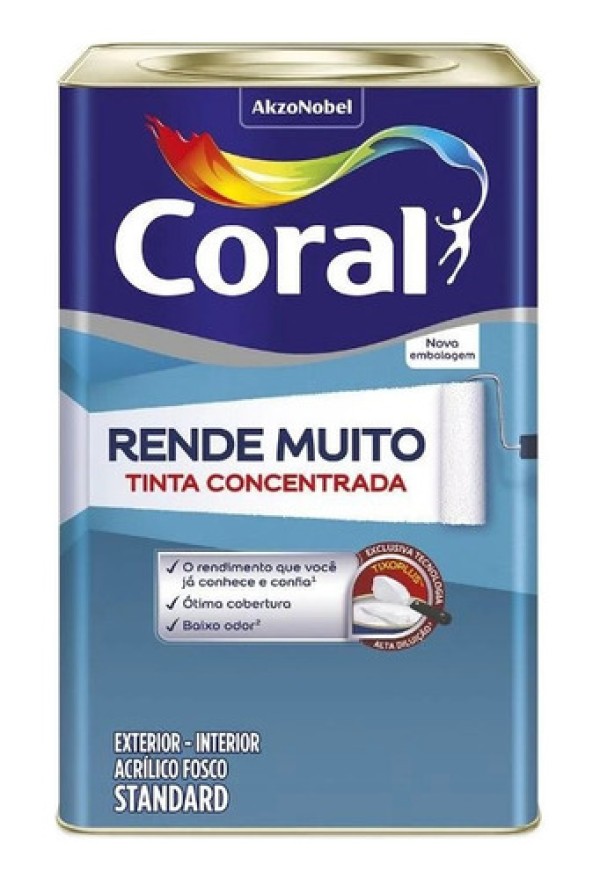 Tinta Rende Muito Fosca Azul dos Andes Latão 16 Litros Coral