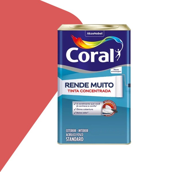 Encontraproduto.com.br - Tinta Rende Muito Fosca Suco de Goiaba Latão 16 Litros Coral