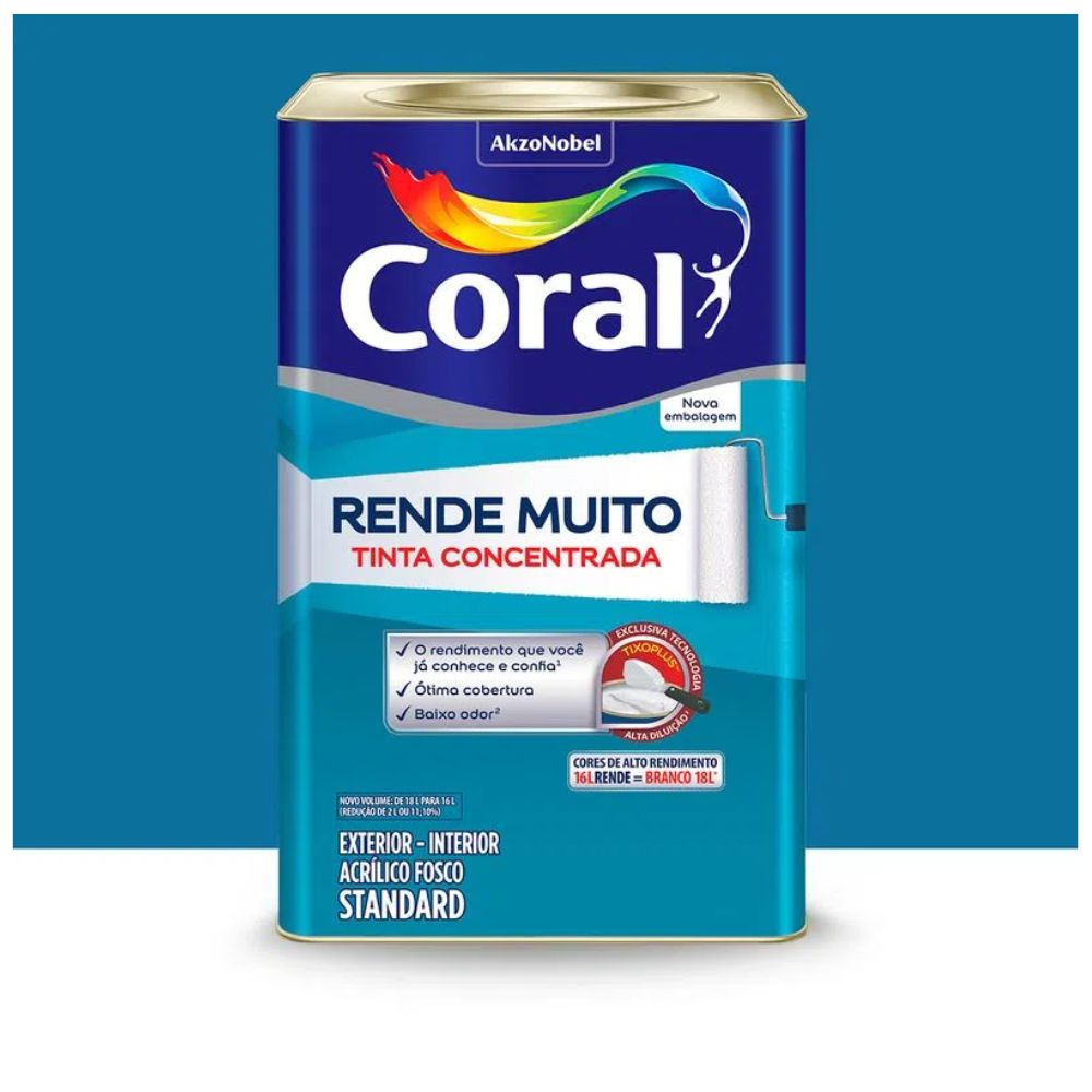 Encontraproduto.com.br - Tinta Rende Muito Azul Profundo Latão 16 Litros Coral