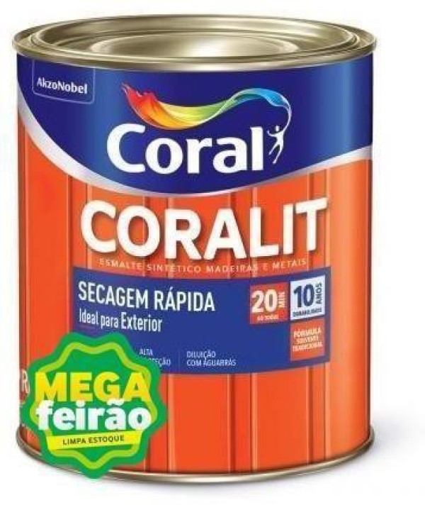 Encontraproduto.com.br - Tinta Esmalte Coralit Secagem Rápida Brilhante Marrom Conhaque 3L