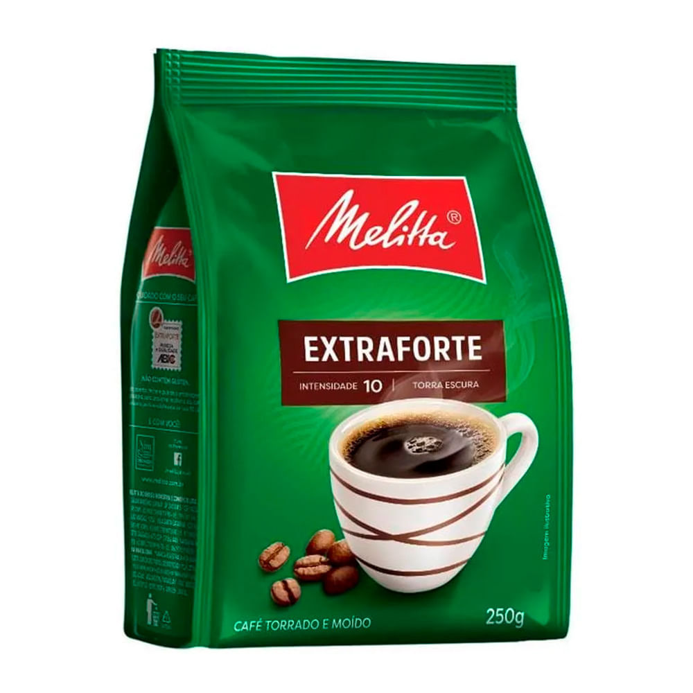 Encontraproduto.com.br - Café em Pó Melitta Torrado e Moído Extraforte Pacote 250g