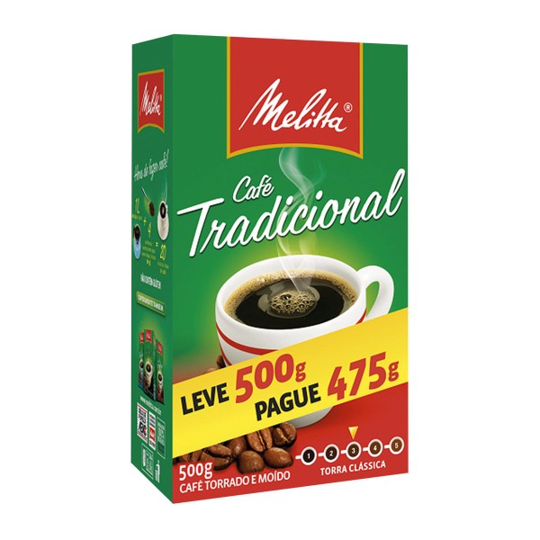Encontraproduto.com.br - Café em Pó à Vácuo Melitta Tradicional 500g - Embalagem Promocional