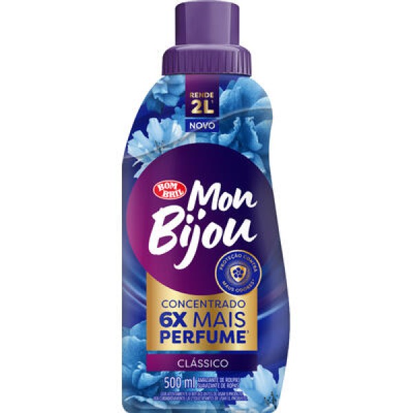 Encontraproduto.com.br - Amaciante para Roupas Concentrado Mon Bijou Clássico Frasco com 500ml