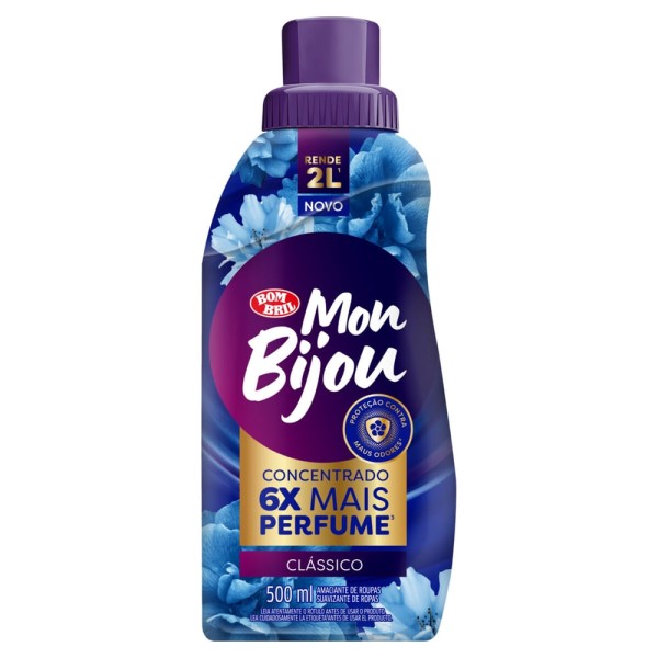 Encontraproduto.com.br - Amaciante para Roupas Concentrado Mon Bijou Clássico Frasco com 500ml