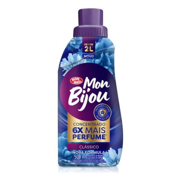 Encontraproduto.com.br - Amaciante para Roupas Concentrado Mon Bijou Clássico Frasco com 500ml