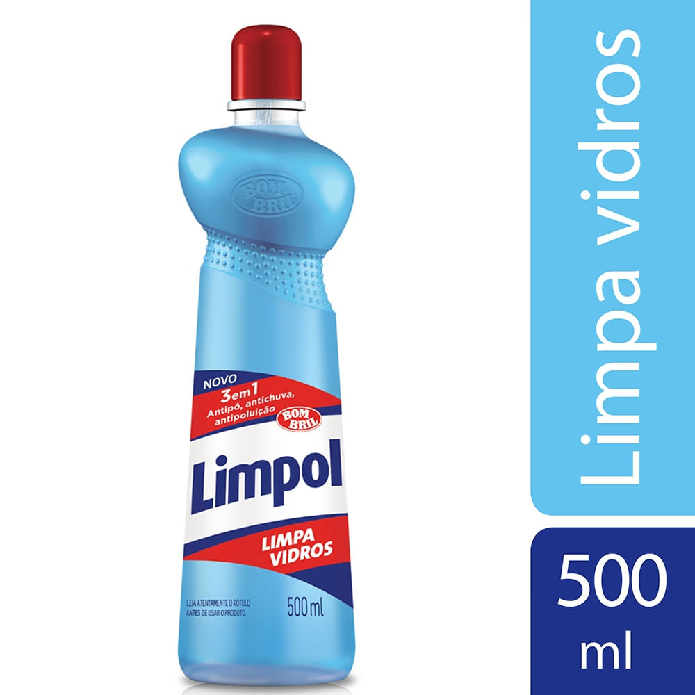 Encontraproduto.com.br - Limpa Vidros Limpol 3 em 1 Frasco com 500ml