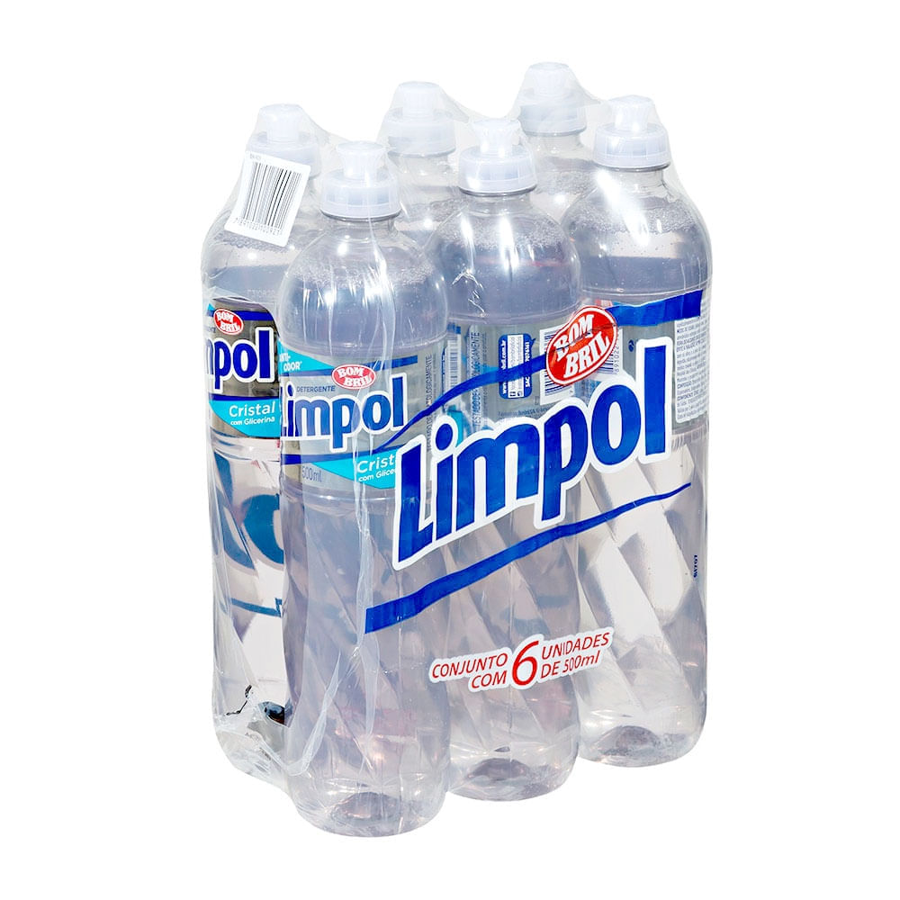 Encontraproduto.com.br - Detergente Cristal com 6 unidades de 500ml Promocional Limpol