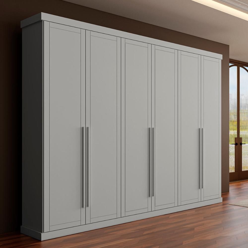 Encontraproduto.com.br - Roupeiro Capri Casal Mdp Com 6 Portas 2,63m Carraro Branco
