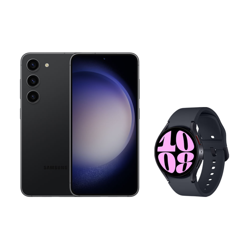 Smartphone Galaxy S23 5G (256GB) - Preto + Galaxy Watch6 BT 40mm - Grafite