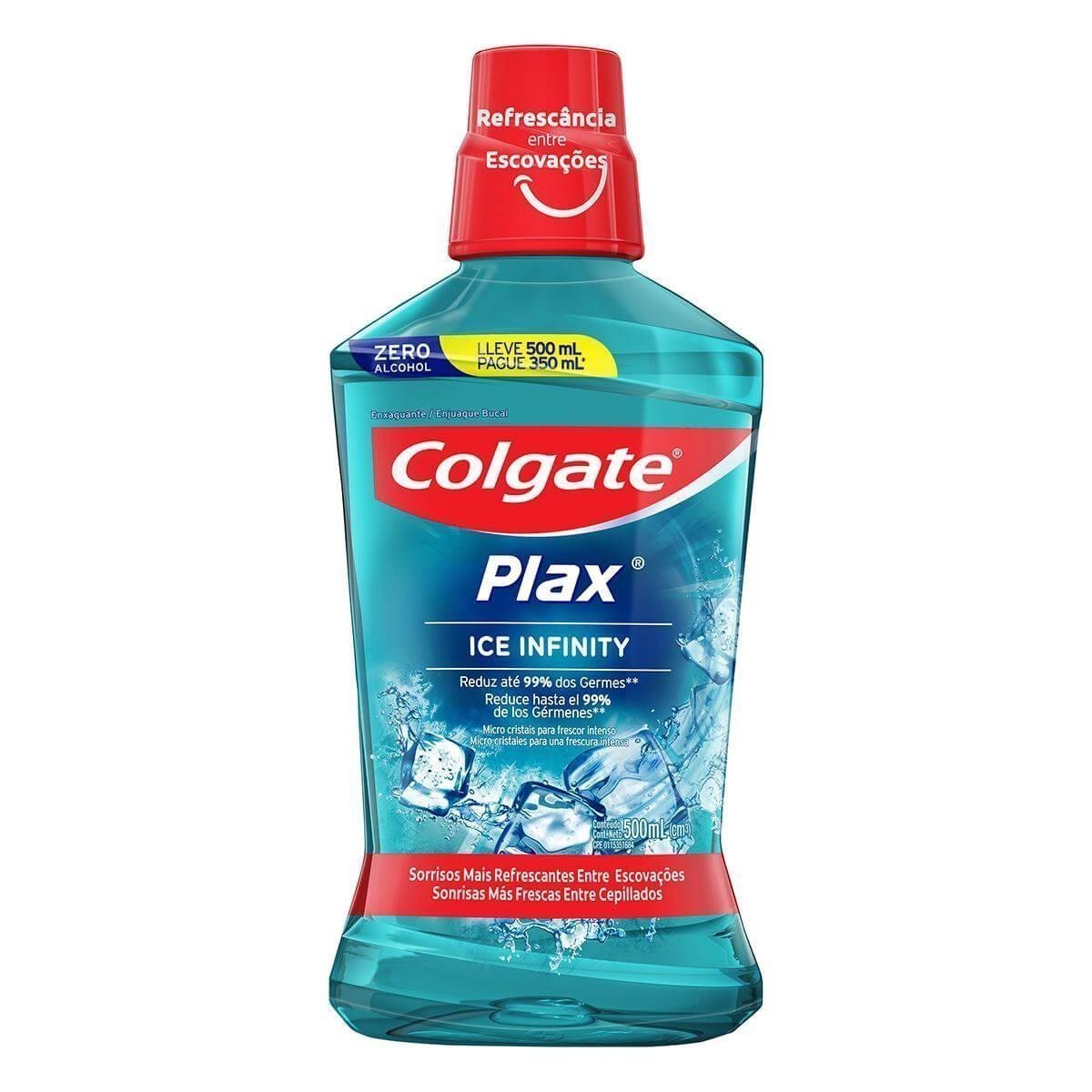 Enxaguante Bucal Colgate Plax Ice Infinity Rock in Rio Leve 500ml Pague 350ml