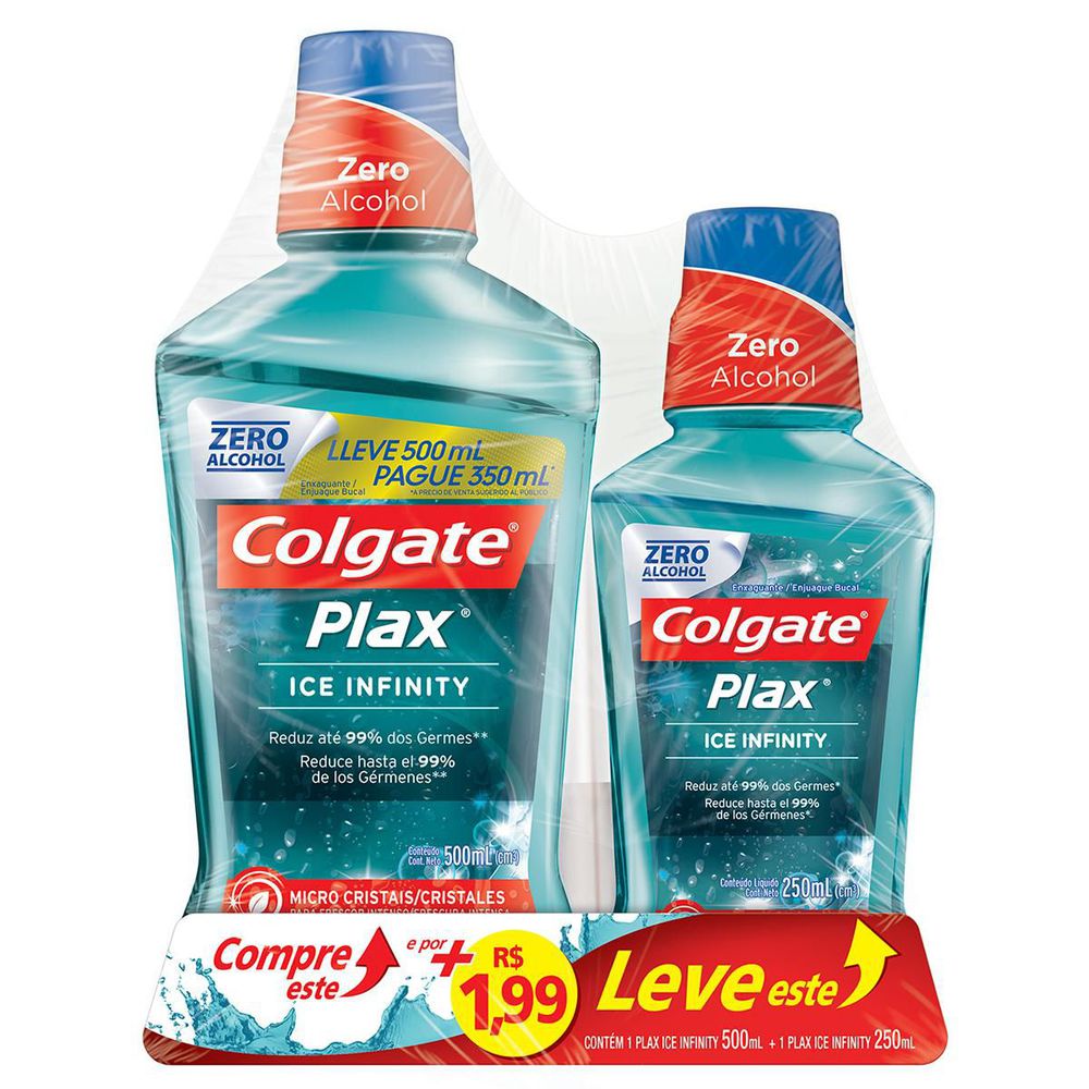 Solução Bucal 500ml+1,99 Leve Solução Bucal Colgate Plax 250ml
