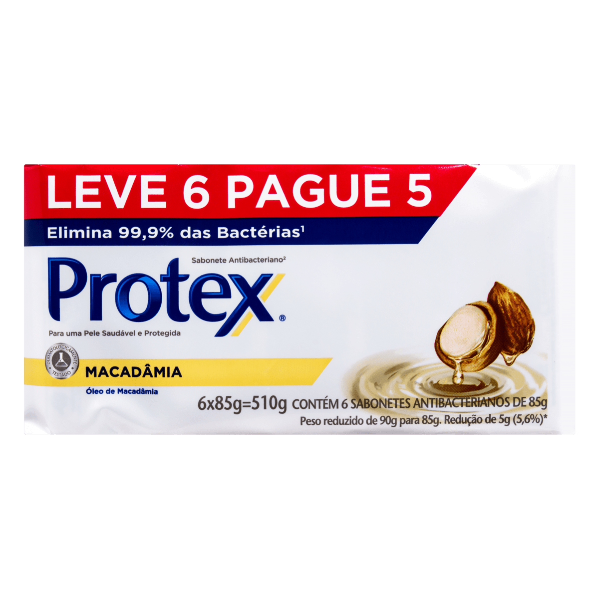 Sabonete em Barra Protex Antibacteriano Macadâmia 510g Leve 6 Pague -