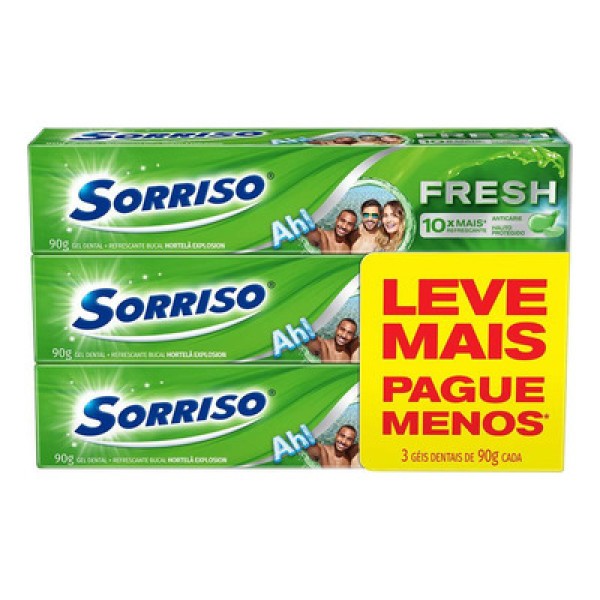 Encontraproduto.com.br - Sorriso Fresh Hortelã Explosion Creme Dental 90g Promo 3 un