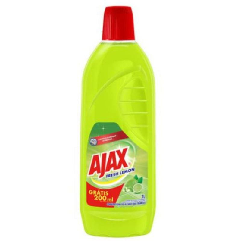 Encontraproduto.com.br - Limpador Limpeza Pesada Fresh Lemon Ajax Leve 1L Pague 800ml