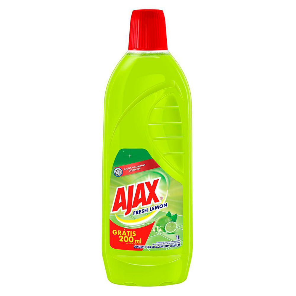 Encontraproduto.com.br - Limpador Limpeza Pesada Fresh Lemon Ajax Leve 1L Pague 800ml