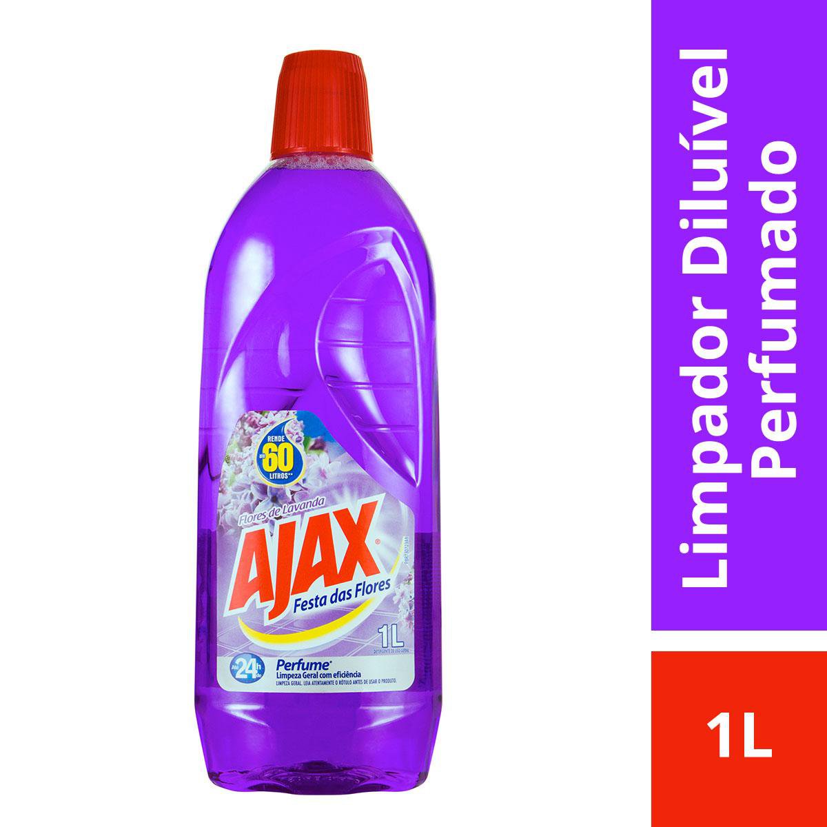 Encontraproduto.com.br - Limpador Perfumado Ajax Festa das Flores Detergente de Uso Geral Floresde Lavanda Frasco 1l