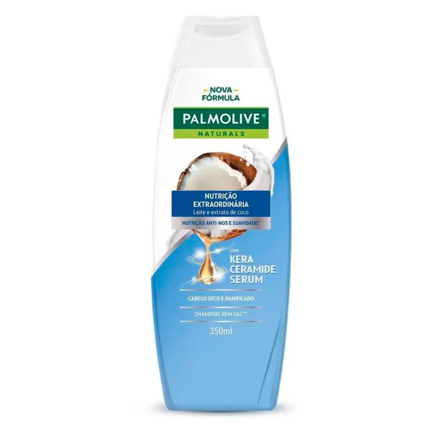 Encontraproduto.com.br - Shampoo Leite e Extrato de Coco com Kera Ceramide Serum Palmolive Naturals Nutrição Extraordinária Frasco 350ml