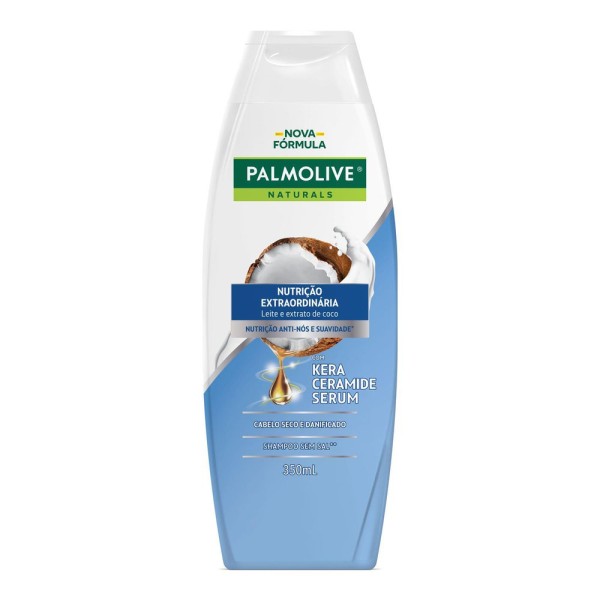 Encontraproduto.com.br - Shampoo Leite e Extrato de Coco com Kera Ceramide Serum Palmolive Naturals Nutrição Extraordinária Frasco 350ml