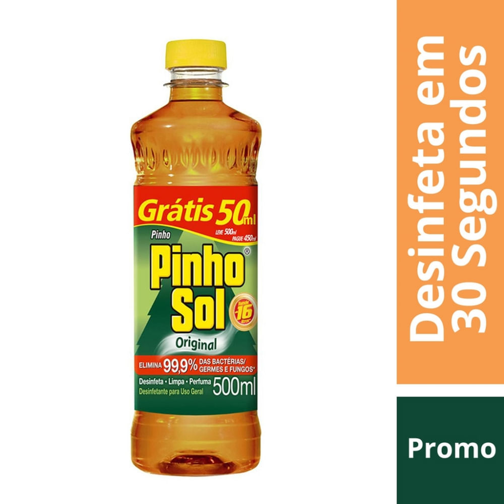 Encontraproduto.com.br - Desinfetante Pinho Sol Original Frasco com 500ml
