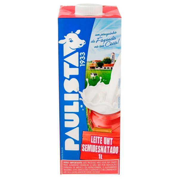 Encontraproduto.com.br - Leite Longa Vida Semidesnatado com tampa Paulista 1 Litro