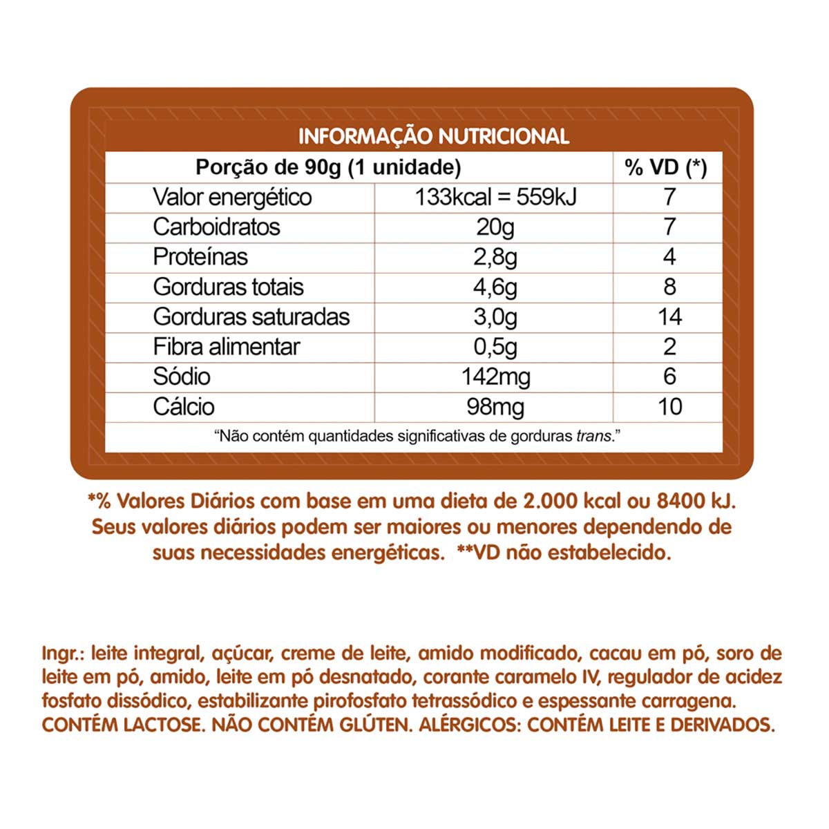 Encontraproduto.com.br - Sobremesa Láctea Danette Chocolate Bandeja 720g Com 8 Unidades