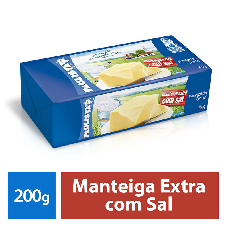 Encontraproduto.com.br - Manteiga Paulista Com sal Tablete com 200g