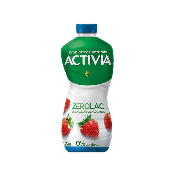 Encontraproduto.com.br - Leite Fermentado Zero Lactose Activia Morango Garrafa com 1,250kg