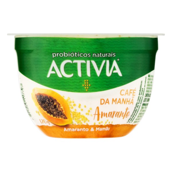 Encontraproduto.com.br - Leite Fermentado Integral Sabor Amaranto & Mamão Activia Café da Manhã 170g