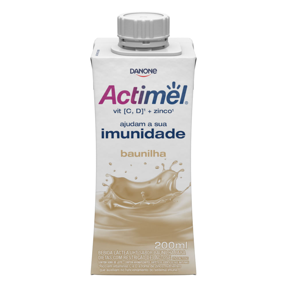 Bebida Láctea UHT Baunilha Zero Lactose Actimel Caixa 200ml