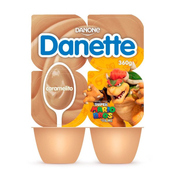 Encontraproduto.com.br - Sobremesa Láctea Gold Chocolate Branco com Toque de Caramelo Danette 360g 4 Unidades