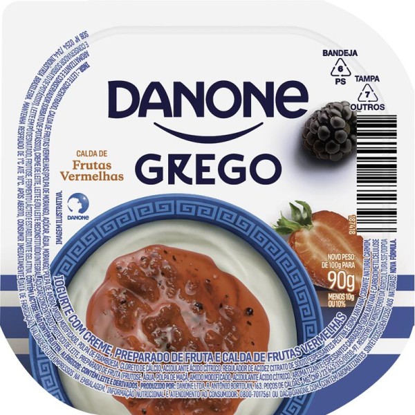 Iogurte Grego Danone Frutas Vermelhas Unidade com 90g