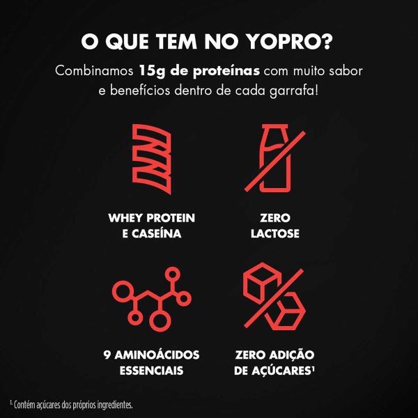 Encontraproduto.com.br - Iogurte Yopro Zero Lactose Morango Garrafa 500g