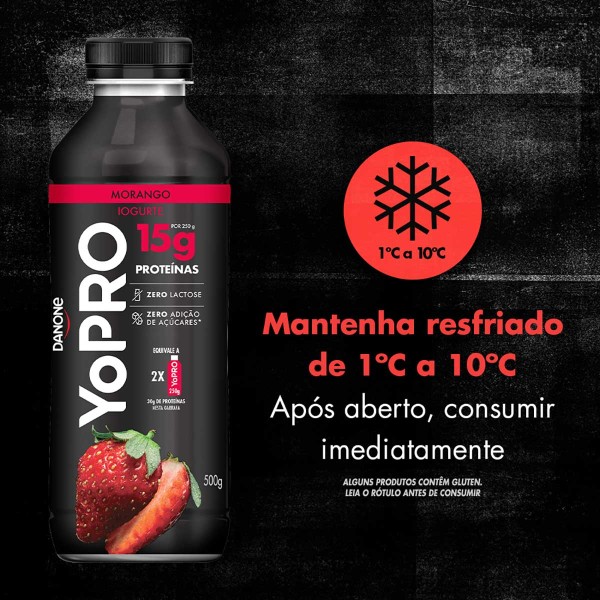 Encontraproduto.com.br - Iogurte Yopro Zero Lactose Morango Garrafa 500g