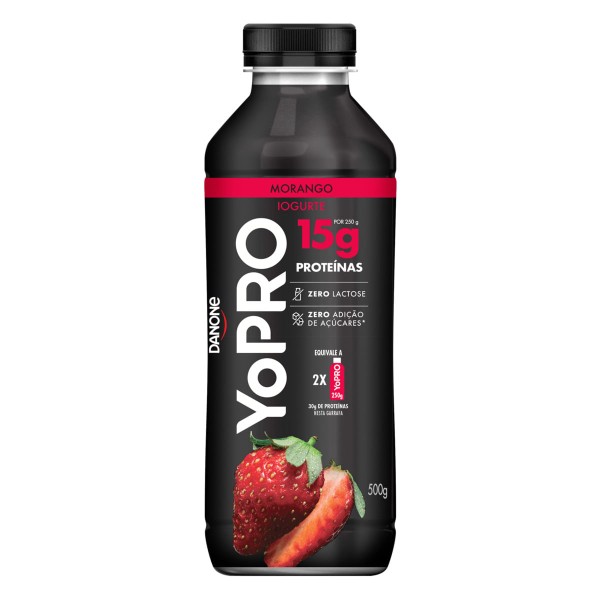 Iogurte Yopro Zero Lactose Morango Garrafa 500g