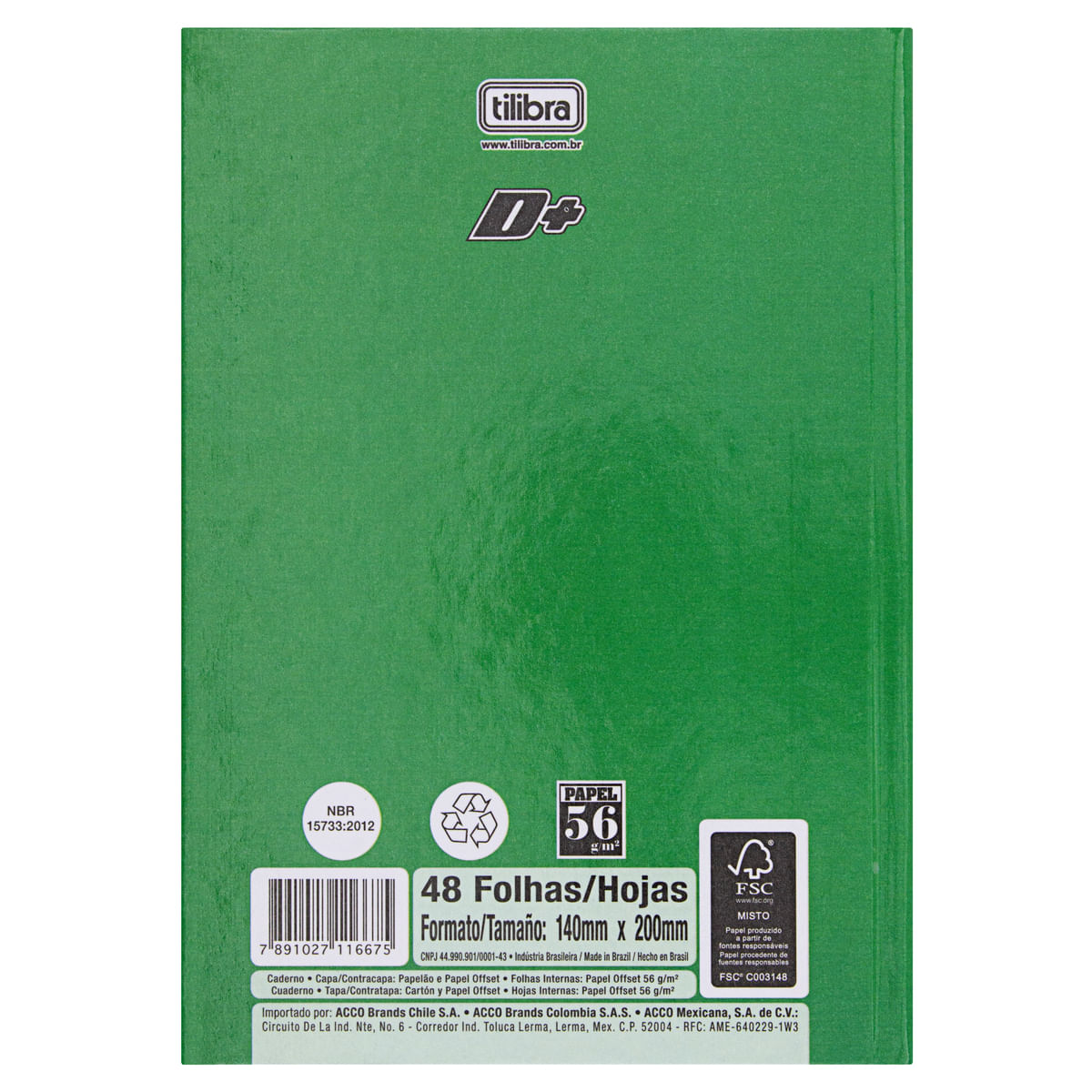 Encontraproduto.com.br - Caderno Linguagem Brochura 48 Folhas Verde D+ Capa Dura
