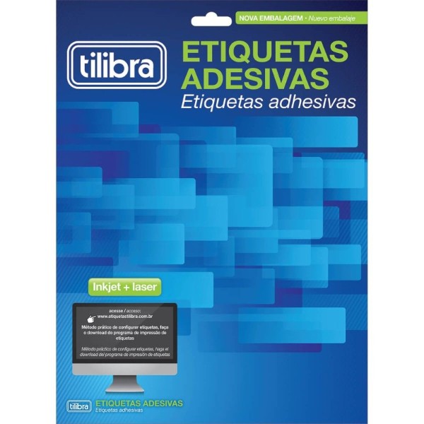Encontraproduto.com.br - Etiqueta Adesiva Inkjet/Laser A4 99,1mmx38,1mm TB263 350 Etiquetas Tilibra