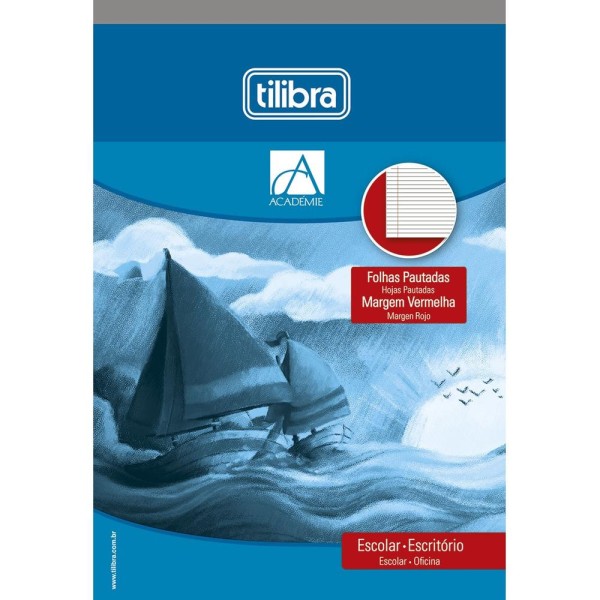Encontraproduto.com.br - Bloco Pautado Com Margem Academie 50 Folhas