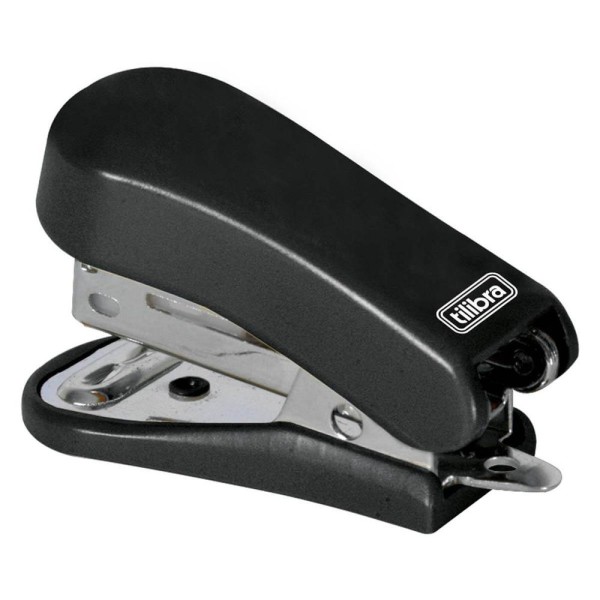 Encontraproduto.com.br - Mini Grampeador com Extrator - 12 Folhas - Preto - Tilibra