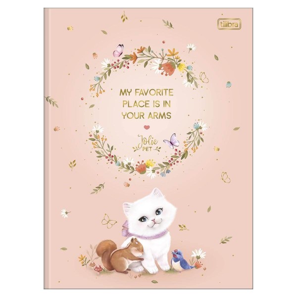Encontraproduto.com.br - Caderno Brochura Tilibra Capa Dura Universitário Jolie Pet 80 Folhas