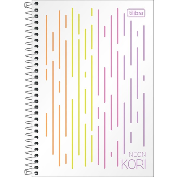 Caderno Espiral Capa Plástica 1/4 sem Pauta Neon Kori 80 Folhas - Tilibra