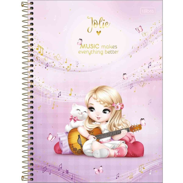 Encontraproduto.com.br - Caderno Espiral Capa Dura Universitário 1 Matéria Jolie 80 Folhas - Tilibra