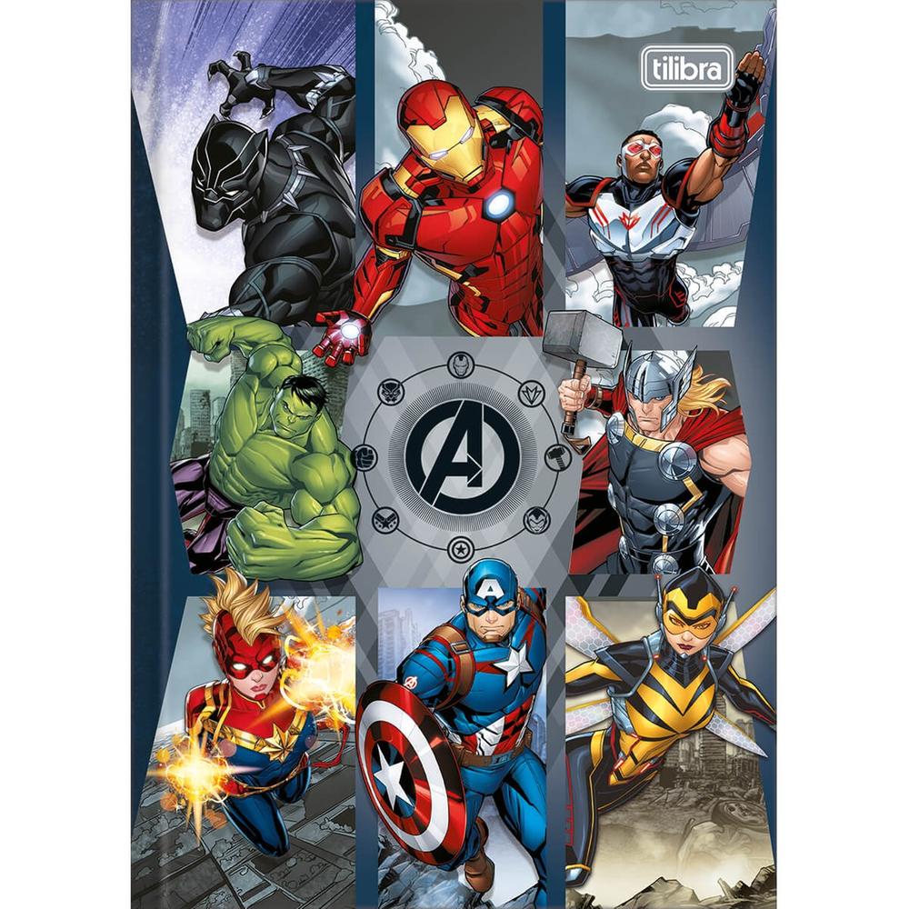 Encontraproduto.com.br - Caderno Linguagem Brochura 80 Folhas Capa Dura Avengers