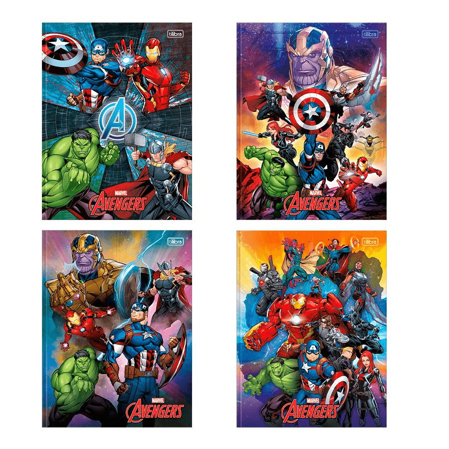 Encontraproduto.com.br - Caderno Linguagem Brochura 80 Folhas Capa Dura Avengers