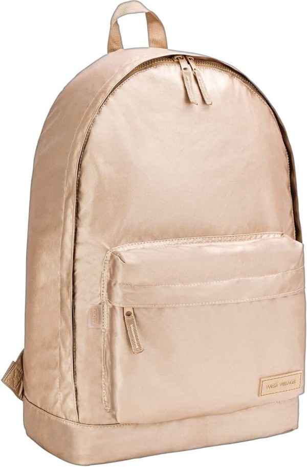 Mochila De Costas Plus West Village Metalizada Dourada (440592)