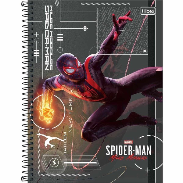 Encontraproduto.com.br - Caderno Universitário 10 Matérias Spider Man Game 160f Sortido - Tilibra