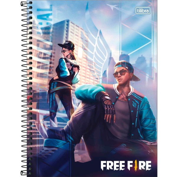 Encontraproduto.com.br - Caderno Univ CD 16Mat Free Fire 256Fls Tilibra
